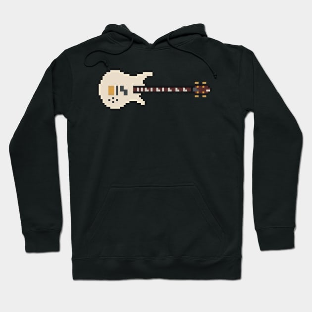 Pixel White Euro Style Bass Guitar Hoodie by gkillerb